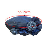Maxbell 2xWomen Beret Hat Gift Casual Comfortable Painter Hat for Autumn Spring Hiking Denim Color
