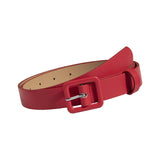 Maxbell Women PU Leather Belt Simple Decorative Waist Belt for Sweater Dresses Girls Red