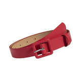 Maxbell Women PU Leather Belt Simple Decorative Waist Belt for Sweater Dresses Girls Red