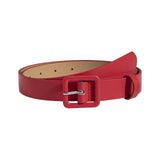 Maxbell Women PU Leather Belt Simple Decorative Waist Belt for Sweater Dresses Girls Red