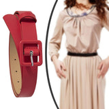 Maxbell Women PU Leather Belt Simple Decorative Waist Belt for Sweater Dresses Girls Red