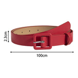 Maxbell Women PU Leather Belt Simple Decorative Waist Belt for Sweater Dresses Girls Red