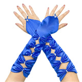 Maxbell Long Opera Party Gloves Women Lady for Masquerade Dinner Dress Evening Party Blue