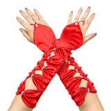 Maxbell Long Opera Party Gloves Women Lady for Masquerade Dinner Dress Evening Party Red