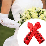 Maxbell Long Opera Party Gloves Women Lady for Masquerade Dinner Dress Evening Party Red