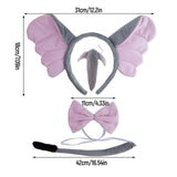 Maxbell 3xElephant Costume Set Easter Ears and Tail for Carnivals Holidays Stage Shows