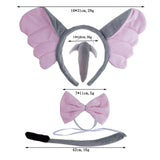Maxbell 3xElephant Costume Set Easter Ears and Tail for Carnivals Holidays Stage Shows