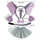 Maxbell 2xElephant Costume Set Easter Ears and Tail for Carnivals Holidays Stage Shows