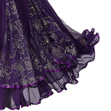 Maxbell Womens Latin Ballroom Dance Skirt Latin Dance Dress Clothes Long Skirt S Size Purple