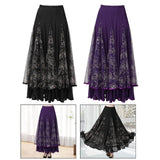 Maxbell Womens Latin Ballroom Dance Skirt Latin Dance Dress Clothes Long Skirt S Size Purple