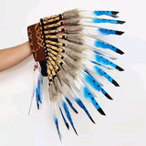 Maxbell 2xChief Indian Hat Feather Headdress for Fancy Dress Cosplay Stage Performance