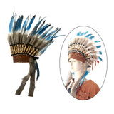 Maxbell 2xChief Indian Hat Feather Headdress for Fancy Dress Cosplay Stage Performance