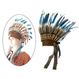 Maxbell 2xChief Indian Hat Feather Headdress for Fancy Dress Cosplay Stage Performance