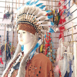 Maxbell 2xChief Indian Hat Feather Headdress for Fancy Dress Cosplay Stage Performance