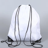 Maxbell 10x Drawstring Backpacks Polyester Gym Bags for DIY Craft Traveling Swimming White