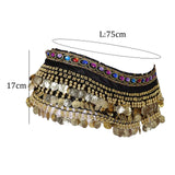 Maxbell 2xBelly Dance Hip Scarf Wrap Outfit for Latin Dance Stage Performance Festival black