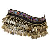 Maxbell 2xBelly Dance Hip Scarf Wrap Outfit for Latin Dance Stage Performance Festival black