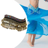 Maxbell 2xBelly Dance Hip Scarf Wrap Outfit for Latin Dance Stage Performance Festival black