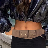 Maxbell Women Waist Belt Casual Grunge Sashes Gothic Waist Belt Female Belts Pockets