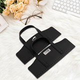 Maxbell 3xCrochet Bag Handles with Twist Lock Bag Accessories with Holes Purse Handles Black