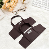 Maxbell 3xCrochet Bag Handles with Twist Lock Bag Accessories with Holes Purse Handles Brown