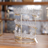 Maxbell 3xWedding Tiara Support Stand Bridal Headband Display Rack for Home Exhibition 14cmx12.5cm