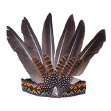 Maxbell Native American Indian Headwear Feather Headdress for Mardi Gras Fancy Dress
