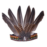 Maxbell Native American Indian Headwear Feather Headdress for Mardi Gras Fancy Dress