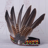 Maxbell Native American Indian Headwear Feather Headdress for Mardi Gras Fancy Dress
