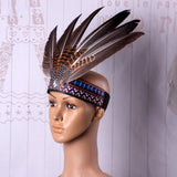 Maxbell Native American Indian Headwear Feather Headdress for Mardi Gras Fancy Dress