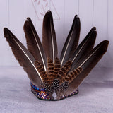 Maxbell Native American Indian Headwear Feather Headdress for Mardi Gras Fancy Dress