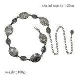 Maxbell Women Waist Chain Belt Casual Body Jewelry Metal Belt for Lady Clothes Jeans Silver