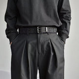 Maxbell 4xDouble Grommets Belt Aesthetic Casual Pin Buckle Belt Punk Belts Canvas Belt 110cm Black