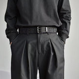 Maxbell Double Grommets Belt Aesthetic Casual Pin Buckle Belt Punk Belts Canvas Belt 120cm Black