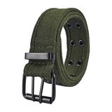 Maxbell Double Grommets Belt Aesthetic Casual Pin Buckle Belt Punk Belts Canvas Belt 110cm Green