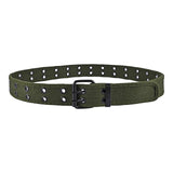 Maxbell Double Grommets Belt Aesthetic Casual Pin Buckle Belt Punk Belts Canvas Belt 110cm Green