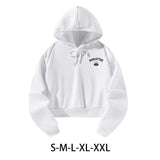 Maxbell Womens Drawstring Hoodie Comfortable Fashion Pullover for Street Office Work S White