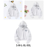 Maxbell Womens Drawstring Hoodie Comfortable Fashion Pullover for Street Office Work S White