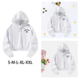 Maxbell Womens Drawstring Hoodie Comfortable Fashion Pullover for Street Office Work S White