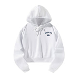 Maxbell Womens Drawstring Hoodie Comfortable Fashion Pullover for Street Office Work S White