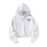 Maxbell Womens Drawstring Hoodie Comfortable Fashion Pullover for Street Office Work S White