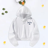 Maxbell Womens Drawstring Hoodie Comfortable Fashion Pullover for Street Office Work S White