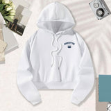 Maxbell Womens Drawstring Hoodie Comfortable Fashion Pullover for Street Office Work S White