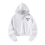 Maxbell Womens Drawstring Hoodie Comfortable Fashion Pullover for Street Office Work M White