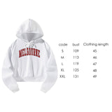 Maxbell Women's Hoodies Soft Long Sleeve Cropped Sweatshirt for Commuting Daily Wear S