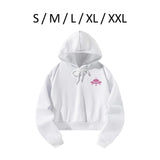 Maxbell Long Sleeve Cropped Sweatshirt Womens Casual Hoodies for Walking Office Work S