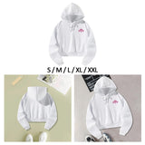 Maxbell Long Sleeve Cropped Sweatshirt Womens Casual Hoodies for Walking Office Work S