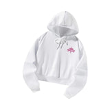 Maxbell Long Sleeve Cropped Sweatshirt Womens Casual Hoodies for Walking Office Work M