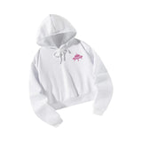 Maxbell Long Sleeve Cropped Sweatshirt Womens Casual Hoodies for Walking Office Work M