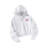 Maxbell Long Sleeve Cropped Sweatshirt Womens Casual Hoodies for Walking Office Work XL